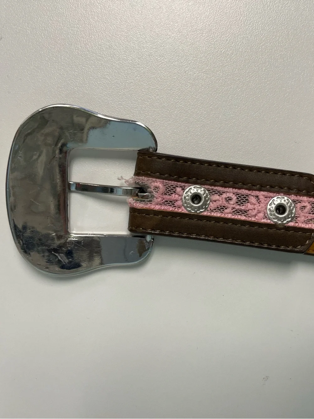 Ariat Kids Pink Studded Western-Style Belt with Decorative Silver Buckle